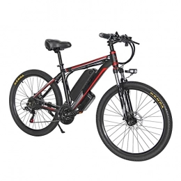 HMEI Bici elettriches HMEI 26" Mountain Bike elettrica, 1000 W MTB E- Bike per Uomo Batteria elettrica da Città Bicicletta da Neve Ibrida (Colore : Rosso, Number of speeds : 21)