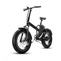 HMEI Bici elettriches HMEI Bicicletta elettrica Pieghevole Bici elettrica Pieghevole da 20 Pollici 4.0 Bicicletta elettrica della Neve 4, 0 8V 500W. Motore Elettrico Bike Mountain Cross-Country E-Bike (Colore : Nero)