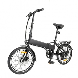 HMEI Bici elettriches HMEI Bicicletta elettrica Pieghevole Bike elettrica Pieghevole for Adulti Bike elettrica Pieghevole da 20 Pollici Adulti 3 6 V 350W. Mini Bicicletta elettrica (Colore : Nero)