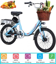 Hold E-Bikes Bici Hold E-Bikes Tenere Bici Elettriche Bici Elettrica 48V 300W Bici Elettrica a Due Ruote Bici Elettrica Bici Elettrica Donna e Uomo Adulti-Blu