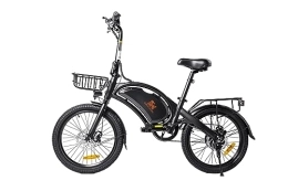 Hotplex Bicicletta Elettrica per Adulti V1 PRO, Electric Bike Motore Potente Autonomia di 45 km Display LCD Tre Modalità di Regolazione Cesto Anteriore Ruote da 20 Pollici