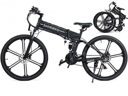 HPDOM Bici elettriches HPDOM Bicicletta Elettrica per Adulti, Pieghevole Ebike 500w, Mountain Bike Elettrica da 26” con Batteria Rimovibile 48V 10Ah, Cambio Professionale a 21 velocità, Black