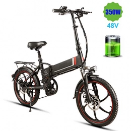 HSART Bici HSART - Bicicletta da montagna elettrica pieghevole, motore 350 W, 48 V, 10.4 Ah, batteria agli ioni di litio, schermo LED E-MTB per uomini e donne, colore: nero