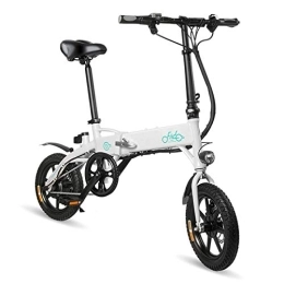 HshDUti Bici HshDUti Bicicletta elettrica portatile con supporto per cellulare USB, pieghevole, con batteria da 36 V e motore da 250 W, per uomo e donna, colore bianco