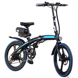 HSTD Bici HSTD Biciclette elettriche, biciclette pieghevoli a batteria al litio, ciclomotori elettrici, mountain bike, studenti maschi e femmine, 36V, fari a LED, freni a doppio disco anteriori e posteriori Blu