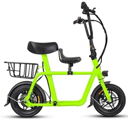 Hxl Bici Hxl Bicicletta elettrica Bici Pieghevoli in Alluminio Leggero con 36V Batteria agli ioni di Litio E-Bike 240w Potente Motore Biciclette elettriche per Adulti, Verde