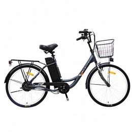 HY-WWK Bici elettriches HY-WWK Bicicletta Elettrica per Adulti da Città, Motore Brushless da 250 W E-Bike da Viaggio da 24 Pollici Batteria Rimovibile 36V 10.4Ah con Sedile Posteriore Unisex, Blu, Nero