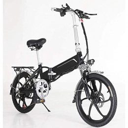 HY-WWK Bici elettriches HY-WWK Bicicletta Elettrica Pieghevole per Adulti, Motore da 350 W con Sistema Antifurto Batteria Elettrica Smontabile Nascosta per Bicicletta da 20 '' Freni a Doppio Disco a 7 Velocità Unisex, Nero,