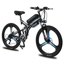 UNOIF Bici elettriches Hyuhome Bicicletta elettrica 26", 350W Bicicletta elettrica Pieghevole Adulto, Batteria Rimovibile 36V / 10AH, Professionale 21 velocità, doppio assorbimento degli urti (black)