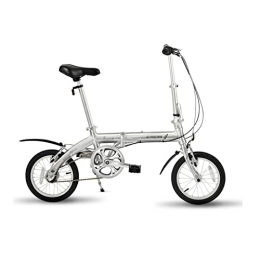 IEASE Bici IEASEddzxc Electric Bicycle 14 inch Folding bicycle ladies ultra-light adult portable to work adults male light adult small variable speed bicycles (Color : Silver)