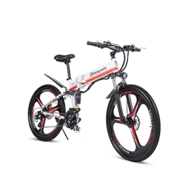 IEASE Bici IEASEddzxc Electric Bicycle New off-road electric bike lithium battery foldable mountain electric bike (Color : White)