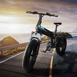 INOVIX Bici INOVIX Mountain bike elettrica pieghevole per esterni, 3 modalità, pneumatici da 20" con batteria agli ioni di litio da 36 V / 11, 6 Ah, cambio professionale Shimano a 7 velocità (Blue-D11) (Black-M1)