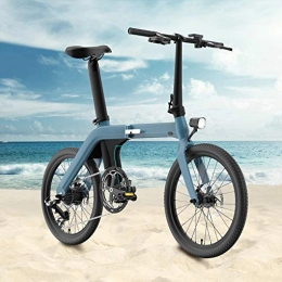 INOVIX Bici INOVIX Mountain bike elettrica pieghevole per esterni, 3 modalità, pneumatici da 20" con batteria agli ioni di litio da 36 V / 11, 6 Ah, cambio professionale Shimano a 7 velocità (Blue-D11) (Blue-D11)