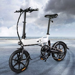 INOVIX Bici INOVIX Mountain bike elettrica pieghevole per esterni, 3 modalità, pneumatici da 20" con batteria agli ioni di litio da 36 V / 11, 6 Ah, cambio professionale Shimano a 7 velocità (Blue-D11) (WHITE-D2s)