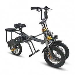 Foldable bicycle Bici Invertito a Tre Ruote Elettrico del motorino Pieghevole del Bambino Pick-up convenienti e Pullable Genitore-Figlio Batteria Biciclette (Color : 36v Single Battery)