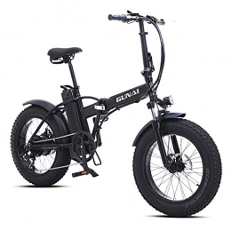 JINHUADAI Bici JINHUADAI Bicicletta elettrica Batteria al Litio 500W-48V-15Ah Bicicletta Grasso Struttura di Alluminio 20 * 4.0 MTB e LCD Impermeabile con Un Sedile Posteriore (Nero)