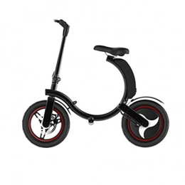 JUN Bici elettriches JUN Bicicletta Elettrica Pieghevole per Adulti, Design Pieghevole Portatile con Batteria al Litio LED da 14 Pollici A Due Ruote