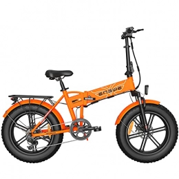 JUYHTY Bici elettriches JUYHTY Fat Tire Mountain Bike Elettrica Che Trasporta Una Folla di 150 kg, 5 Ore di Ricarica Rapida Batteria Rimovibile Bicicletta da Neve da Viaggio Pieghevole per Una Folla di 155-198 Cm Orange