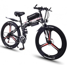 JXH Bici elettriches JXH 26''Folding Electric Mountain Bike per Adulti, MTB con Freni a Disco Doppio, Rimovibile Biciclette Grande capacit agli ioni di Litio (36V 350W), Tre modalit Operative, Black 10ah