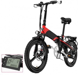 JXH Bici elettriches JXH 48V Piccolo Pieghevole Bicicletta elettrica, con Controllo Intelligente cruscotto, Built-in Rimovibile 7.8A / 10.4a Batteria al Litio Antipolvere E 400W Motore Impermeabile, 10.4a Red