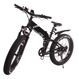 K KAISDA  K3 Bicicletta Elettrica per Pneumatici Grassi da 26 pollici, Mountain Bike Elettrica Pieghevole 48V10AH con Shimano a 7 Velocità, Forcella a Molla con Serratura, con Supporto per Cellulare