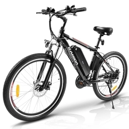 KAISDA Bici elettriches KAISDA Bicicletta Elettrica K26M 26", Mountain Bike Elettrica per Uomo / Donna, Con Batteria rimovibile da 36 V / 12.5 Ah, Cambio Shimano - 21 Velocità, E-Mountain Bike fino a 40-75 KM