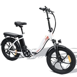 KecDuey Bici elettriches KecDuey Bicicletta elettrica da 20 pollici, con batteria da 15 Ah, 36 V, 20" x 3, 0 Fat Tire (bianco)