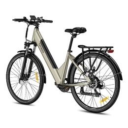 Kinsella Bici elettriches Kinsella Fafrees F28 PRO - Bicicletta elettrica da città da 27, 5 pollici, motore da 250 W, batteria 36 V / 14, 5 Ah, mountain bike elettrica, Shimano 7S, controller APP (oro)