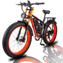 Kinsella Bici Kinsella K800 Pro Bicicletta elettrica a doppio motore 26" x 4.0 Fat Tire, 7 velocità, batteria rimovibile 23AH, freni a disco idraulici (rosso)