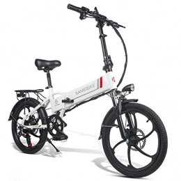 Knewss Bici Knewss 10.4AH 48V 350W Bici elettrica ciclomotore a 7 velocità 20 Pollici Bici elettrica 80 km Bici elettrica Pieghevole chilometraggio-Bianco 350W / 48V / 10.4AH