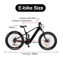 Knewss Bici elettriches Knewss 26 Fat Tire Snow Beach Bicicletta elettrica Batteria al Litio 43V 43V 500W Bicicletta MTB 9 velocità e Ammortizzatore-Nero