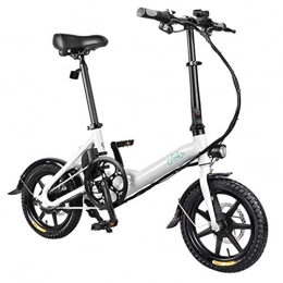 LANGSTAR Bici elettriches LANGSTAR FIIDO D3 Ebike, Bici elettrica Pieghevole con Faro LED per Adulti, Biciclette elettriche Anteriori e Posteriori a Disco da 250 W 7.8Ah-Bianco