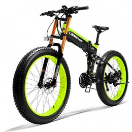 LANKELEISI Bici LANKELEISI 750PLUS 48V14.5AH 1000 W motore elettrico potente 26" 4.0 grande pneumatico Ebike 27 velocità neve MTB bicicletta elettrica pieghevole per adulti donna / uomo (verde)