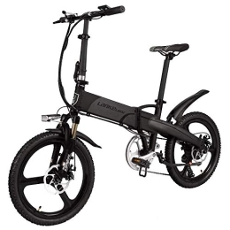 LANKELEISI Bici elettriches LANKELEISI G660 Bicicletta elettrica Pieghevole da 20 Pollici 48V / 240W 10.4Ah Batteria al Litio 7 velocità E-Bike di Assistenza - 5 Posizioni Cambio Mini Mountain Bike per Uomo Donna (Nero-Grigio)