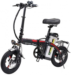 LAZNG Bici LAZNG Adulti Bicicletta elettrica Pieghevole Bici elettrica con Motore da 400 Watt Elettrico e 48v Batteria al Litio Rimovibile, City Bike velocit Massima 25 kmh (Colore : Nero)