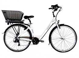 Leopard Vita City - Bicicletta elettrica da donna, 28", 44 cm, colore: Bianco
