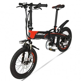 LETFF Bici LETFF adulti bicicletta elettrica pieghevole 50, 8 cm, 48 V 240 W batteria al litio per uomini e donne pieghevole bicicletta, Red