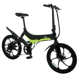 Li-Fe Bici Li-Fe Force, bici elettrica pieghevole nero / verde, Bicicletta Unisex, 20inch wheel and 14.5inch frame