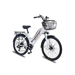 Liangsujian Bici elettriches Liangsujian Bicicletta elettrica da 26 Pollici in Lega di Alluminio in Alluminio 3 6 V350W. Bicicletta elettrica per motocicli elettrici (Color : White)