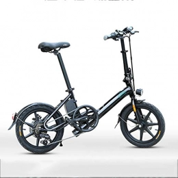 LILIJIA Bici elettriches LILIJIA Mountain Bike Elettrico per Terreno in Lega di Alluminio per Adulti 14"7, 5 Ah, Ebike Pieghevole Pieghevole Leggera per Pendolarismo e Tempo Libero 250 W / 36 V, Nero, 7.5Ah