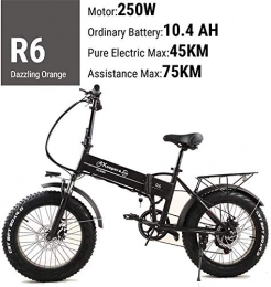 LIMQ Bici elettriches LIMQ Bici Elettrica 48V12. 8A 20 * 4.0 Pollici Bicicletta Elettrica Pieghevole in Alluminio 250W Potente ATV Snow / Beach Bike Pasta, 250W10ah-black