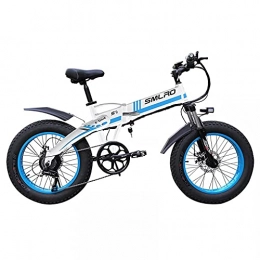 LIROUTH Bici LIROUTH Bicicletta elettrica pieghevole per mountain bike Bicicletta elettrica per adulti 1000W 13AH Bicicletta per pneumatici grassi da 20 pollici S9 (blu)