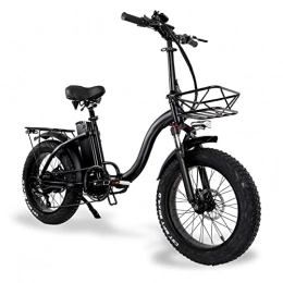LIU Bici elettriches LIU Bici elettrica 800W 48V 12.8ah Bicicletta per Adulti Snow Mountain 20 Pollici Pieghevole Fat Tire Ebike per Uomo Donna (Colore : No Basket 800W)