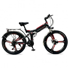LIU Bici elettriches LIU Bici elettrica per Adulti 26 Pollici Pneumatici Ebikes Pieghevole 48V Batteria al Litio E-Bike 500W Mountain Snow Beach Bicicletta elettrica (Colore : 3-Black Red)
