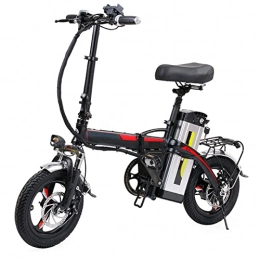 LIU Bici LIU Bicicletta elettrica for Adulti Pieghevole in Lega di Alluminio Pieghevole da 14 Pollici Pieghevole 0W 48V 20. Ah City Road E-Bike (Colore : Nero, Taglia : 400W 48V 20AH)