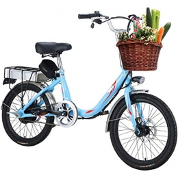 LJ Bici elettriches LJ Bici elettrica per donna adulta, bici elettrica da 20 pollici a velocità variabile 7 velocità, batteria 48V 8 / 10Ah, bici con doppio freno a disco sedile posteriore, arancione, 10Ah, 10AH