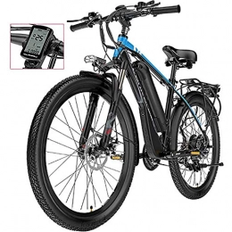 LJ Bici LJ Mountain bike elettrica con sedile posteriore, bici elettrica impermeabile da 26 'a 21 velocità, 400 W con bici elettrica rimovibile 48V 13Ah batteria agli ioni di litio Ebike, nero blu, 48V13Ah, 4