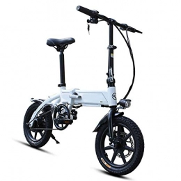 LKLKLK Bici LKLKLK - Mini Bicicletta elettrica, con Batteria al Litio Rimovibile, con Freno a Disco Meccanico, 3 fari LED Tempomat (Pieghevoli) 1 Bianco