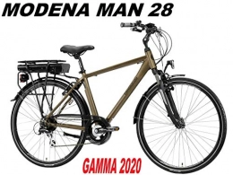 LOMBARDO BICI Bici elettriches LOMBARDO BICI Modena Man Ruota 28 Motore 250w 35Nm Batteria 417Wh 36v 11, 6ah Gamma 2020 (Brown Tan Dark Brown Tan Matt, 53 CM)