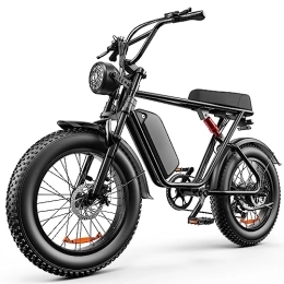LONG SENG Bici elettriches LONG SENG Electric Bicycle, 48V 20AH detachable battery electric bicycle, 7-speed 20" x4.0 mountain electric bicycle and 80N.M adult electric bicycle have passed UL certification (Black)